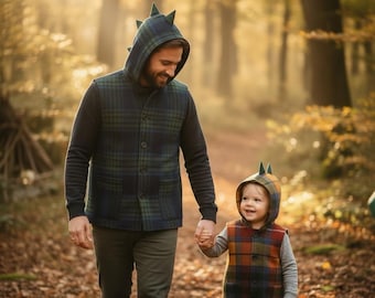 Women’s Mushroom Wool Waistcoat Pixie Hood Red Wool Vest Gilet Cottagecore Clothing Natural Fibre UK