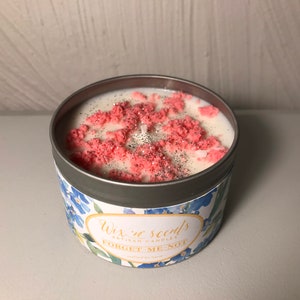 Forget-Me-Not Hand Made Scented Candle.