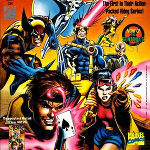 Impresión de póster publicitario de dibujos animados de X-Men de los años 90