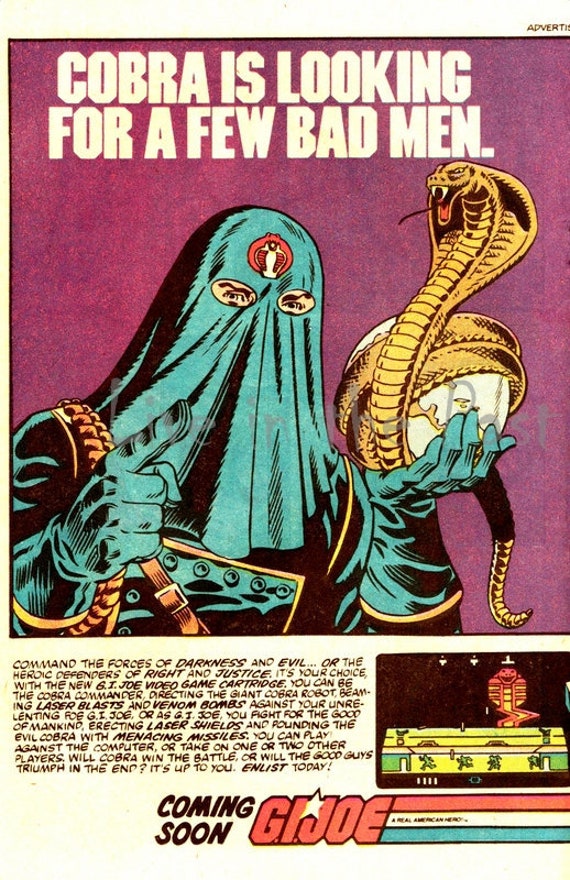 Poster Gi Joe Art Poster Print Of Vintage Joe Game Advertisement Cobra  Version