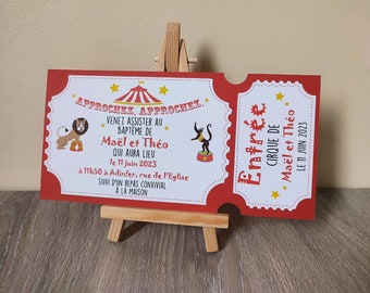 Anniversary invitation circus theme (circus ticket)