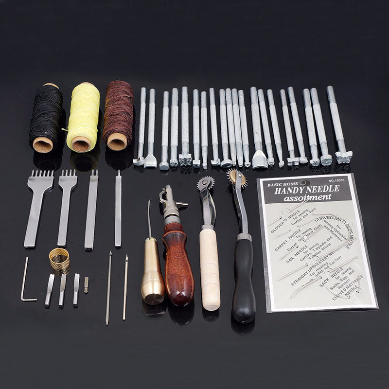 48pcs Leather Craft Hand Tools Kit Sewing Stitching Thread Etsy