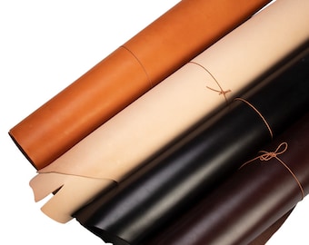 3.5mm-4mm thick Genuine vegetable tanned cowhide Leather  genuine leather craft sheath belt Bag Wallet material