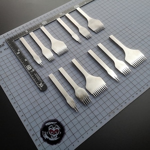 2.7mm/ 3mm / 3.38mm / 3.85mm estilo francés Pricking hierros cosido saque de cellos cuero cuero craft craft tool