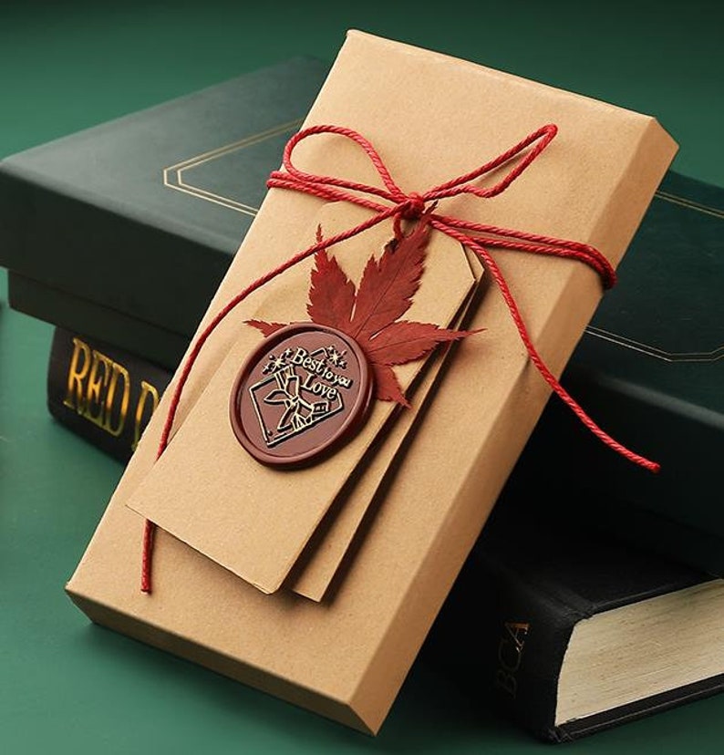 A-Z Initial Alphabets Letter Wax Seal Stamp Sets with wood handle Wax seal Kit Wedding Gift Envelope with Gift Box