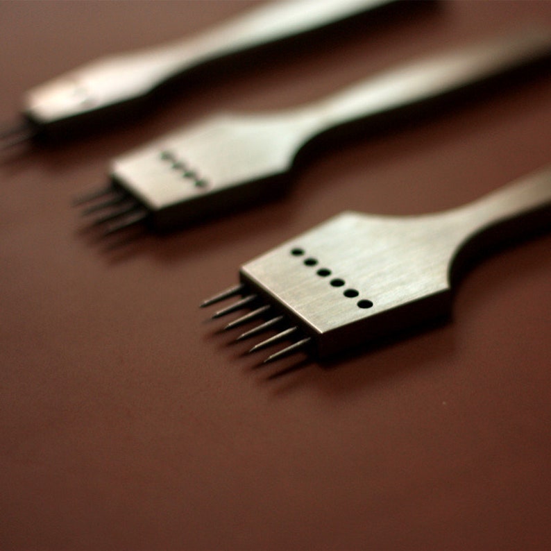 Removable Leather Craft Round Hole Pricking Iron Chise Steel Etsy