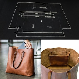 Frauen große Kapazität Eimer Paket Schultertaschen Handtasche Acryl Vorlage Leder Muster DIY Leathercraft Muster Schablonen Ledermuster