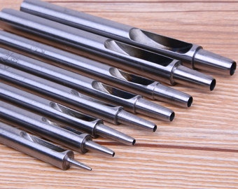 1-5mm 5PCS SPC Steel Round Hole Punch Puncher Carving Hollow Leather Crafts Leathercraft Tools