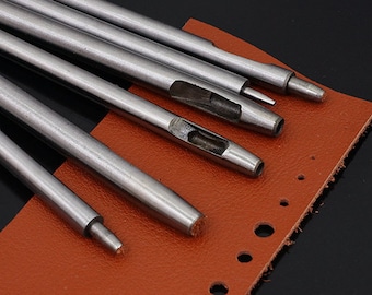 10pcs 0.5-5mm Leather Punch Hollow Set Hole Craft Puncher Belt Leathercraft Tool hole puncher-hole maker