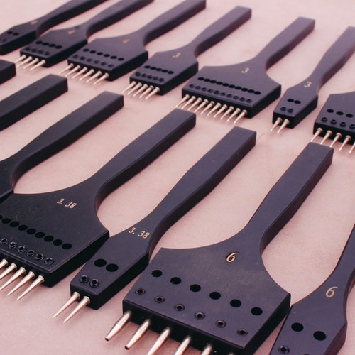 Handmade Leather Stitching Prong Punch Round Holes / Diy Tools Etsy