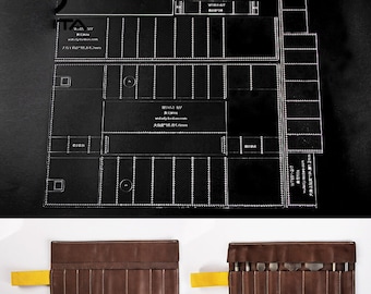 Roll AufbewahrungTasche Acryl Vorlage Werkzeug Pounch Leder Handwerk Muster