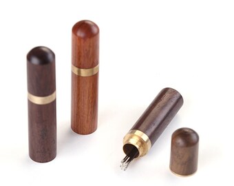 Bamboo/Rosewood/SandalWood Hand Stitch Needle Case Turned Storage Box Wooden Storage box DIY Handcraft