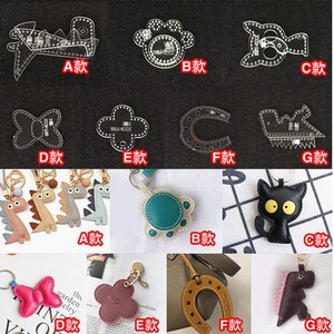 Leathercraft Cute animal Keychain handbag decoration Acrylic Template Pattern stencil