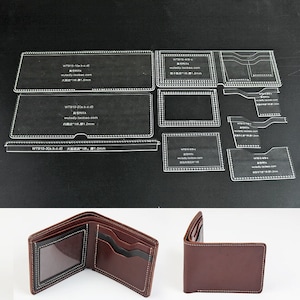 Lederhandwerk Acryl Short Wallet Muster Stencil Vorlage Set Leder Handwerk DIY Tool