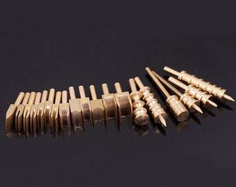 Massief messing soldeerbout tip Burn Edge versieren lederen Slicker Burnisher Leathercraft tool
