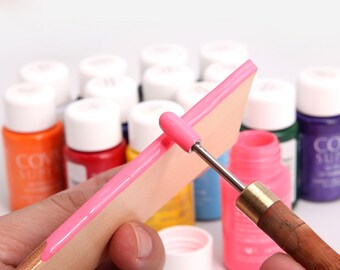 30ml Edge Enamel Leather Dye Dressing Lacquer Finish Paint Seiwa Cova Super Leathercraft 14 colors