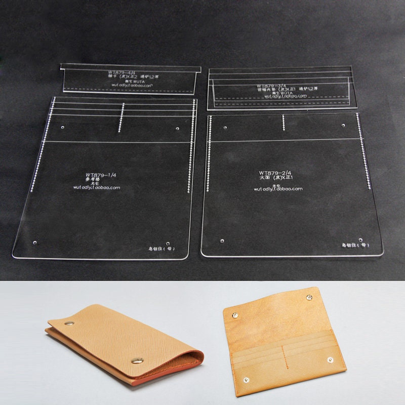 Long Wallet Template Clear Acrylic Leather Pattern Craft Tool Acrylic