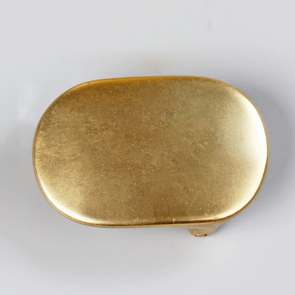 Vintage Solid Brass Oval Belt Buckle Plained Men Buckle Heavy - Etsy