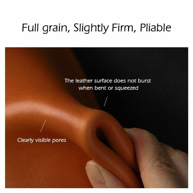 Full Grain Veg-Tanned Leather Piece Cowhide Leather Craft DIY Material image 3