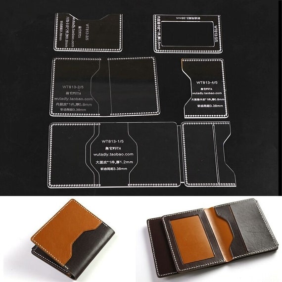 Leathercraft Acrylic Template Trifold Wallet Template Acrylic Etsy