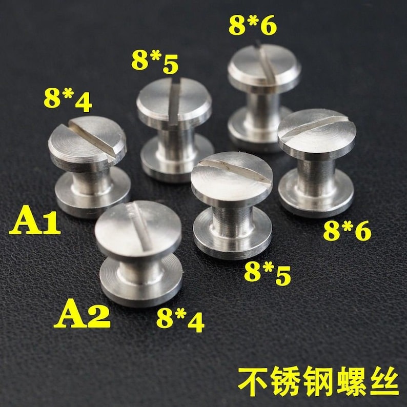 10 Sets LeatherCraft Wallet Purse bag Stainless steel Belt Screw Luggage Nail Rivet Metal Screw Rivets DIY Making Supply
