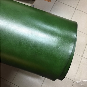 Color verde oscuro grano completo Veg-Curtned Leather Piece Piel de vaca Craft DIY Material