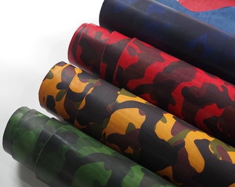 Camouflage Colors Vegetable Tanned Cowhide Leather Material Leather Piece Cowhide Leather Craft DIY Material