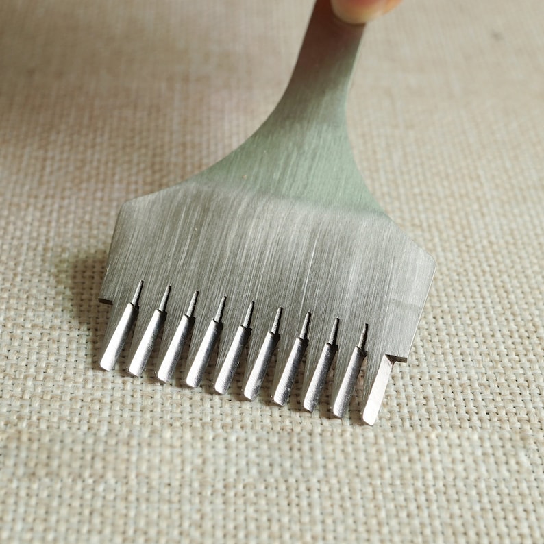 Leathercraft Stitching Oblique Flat Prong Chisel Pricking Iron Etsy