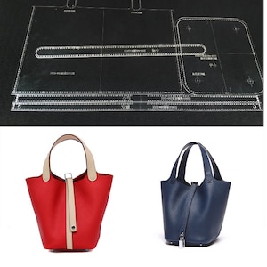 Frauen große Kapazität Eimer Paket Schultertaschen Handtasche Acryl Vorlage Leder Muster DIY Leathercraft Muster Schablonen Ledermuster