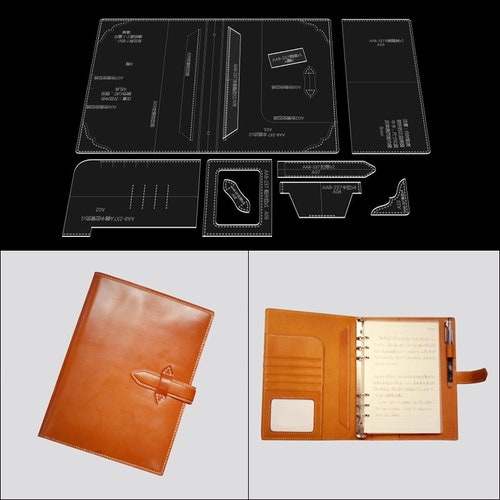 A5 Notebook Leather Cover Template Clear Acrylic Leather Etsy