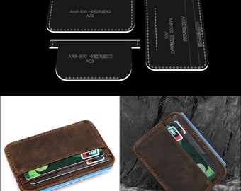 Card Case Mini Card Holder Template Clear Acrylic Leather Pattern