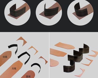 10pcs Leather craft belt end die cutter mould High-speed steel blade Punching cut Tool set