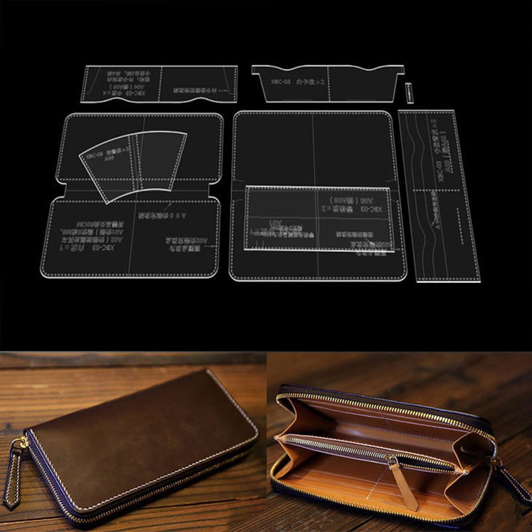 Ensemble Gabarits Acrylique Transparent DIY – Pochoirs Sac à Main & Portefeuille En Cuir