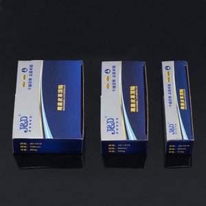 May include: Three blue boxes with gold lettering and a white and blue wave design. The boxes contain professional leather rollers. The boxes are labeled with the model number, size, and weight. The boxes are labeled with the text "J&D" and "千錘百煉 品質卓越" which translates to "Tempered by a thousand hammers, quality is excellent".