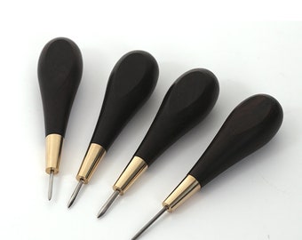 Leathercraft Wooden Stitching Awl Needle hand-stitched Leather Hole Puncher Craft Tools Besttools