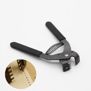 4mm Diamond Point Pricking Iron Stitching Chisel Nippers Zange Klemme Leder handwerk Werkzeug 1,5mm Zähne breit
