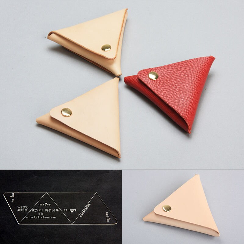 Classic Triangle Coin Purse] Leather DIY Material Bag Simple and Practical  Loose Paper Bag Lettering Gift - Shop leatherism Leather Goods - Pinkoi