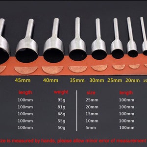 individual sizes (5mm-50mm) 12 sizes durable steel Corner Punch-Cutter for leather crafts-leather tool-Round Corner punches leathercraft