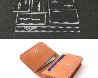 Leathercraft Card Holder Card Case Acrylic Leather Craft Pattern Stencil Template Diy Set