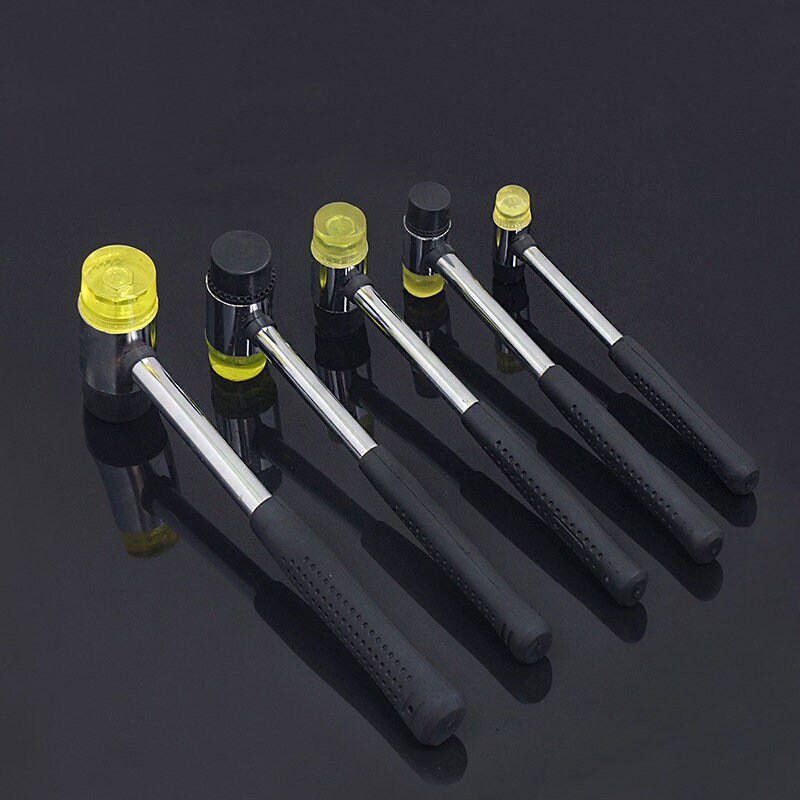 11 Piece Leather Hole Punch Set Includes 0.5mm-5mm Round Hollow Hole Punch  Tool and Dual Head Plastic and Rubber Hammer 
