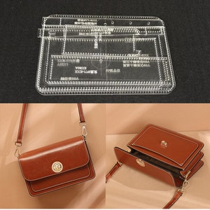 May include: A brown leather shoulder bag with a flap closure and a gold metal clasp. The bag has a single strap and a small pocket on the front. The bag is made of high-quality leather and has a classic design.