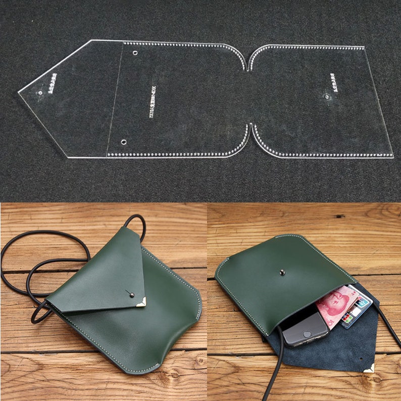 Mini Women Handbag Shoulder bag Crossbag bag Messenger bag Acrylic Template Leather Pattern DIY Leathercraft Pattern Acrylic Template image 1