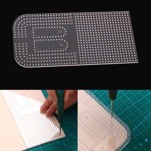 Leather Craft Acrylic Punching Positioning Calculation Ruler Multifuction Stencil Template