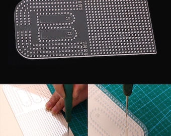 Leather Craft Acrylic Punching Positioning Calculation Ruler Multifuction Stencil Template