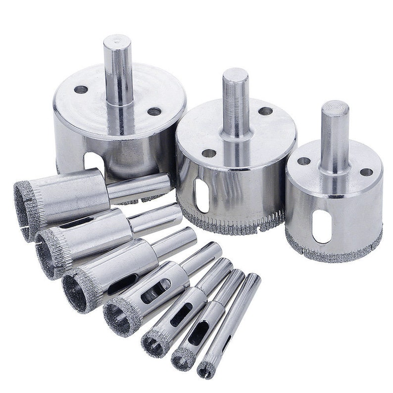 10Pcs Diamond Coated Core Hole Saw Drill Bits Set 6-50MM for image 0