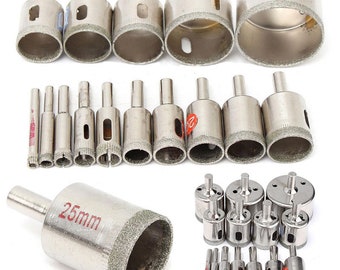 15pcs Diamond tool drill bit hole saw set for glass ceramic marble 6mm-50mm
