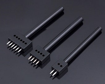 4mm 5mm 6mm Spacing Leather Stitching Prong Punch Round Circular Holes Edge Chisel Craft Tool Leathercraft DIY