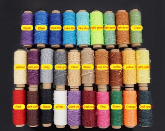 5pcs 50M 1mm Waxed Linen Wax Cotton Cord String Linen Thread Wire Jewelry Bracelet Making