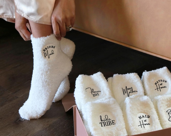 Personalized Bridal Party Gift Bridesmaid Proposal Filler Maid of Honor Gift Wedding Day Get Ready Sock Outfit Bachelorette Favor Spa Day