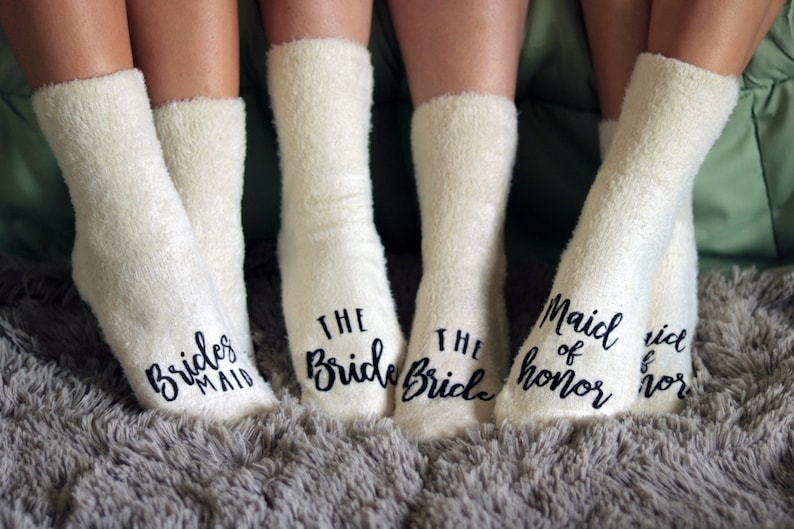 Bridal Party Socks - Bridesmaid Gifts - Wedding Socks - Bridesmaid Proposal - Custom Wedding Sock - Maid of Honor Socks - Bachelorette Party 